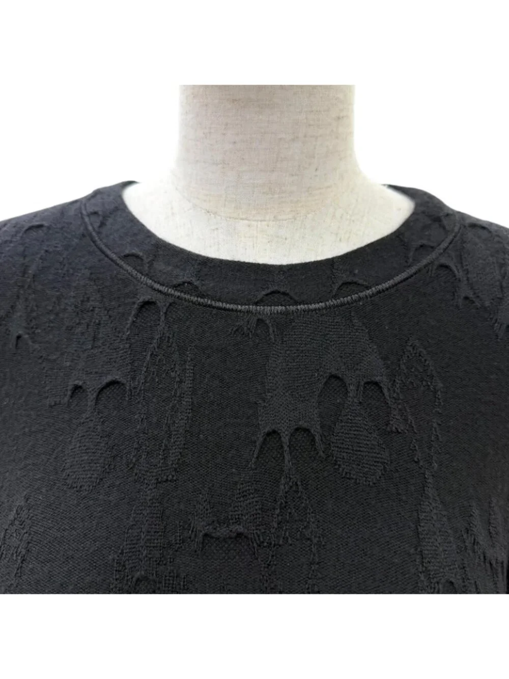 Chanel Wool CC Logo Plate Long Sleeve Knit Dress Black 36